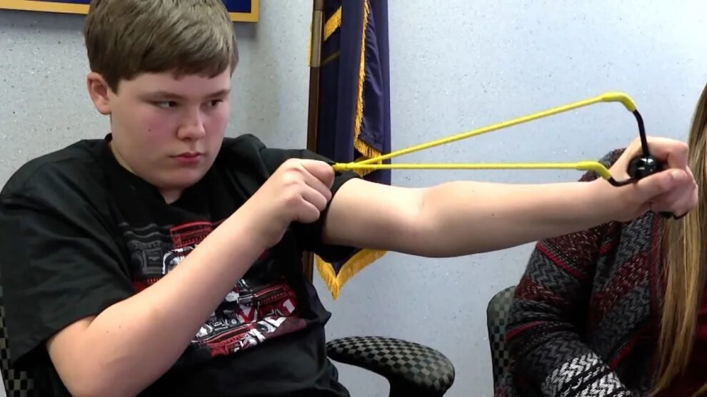 A Michigan teen used a slingshot to protect his sister from a kidnapper